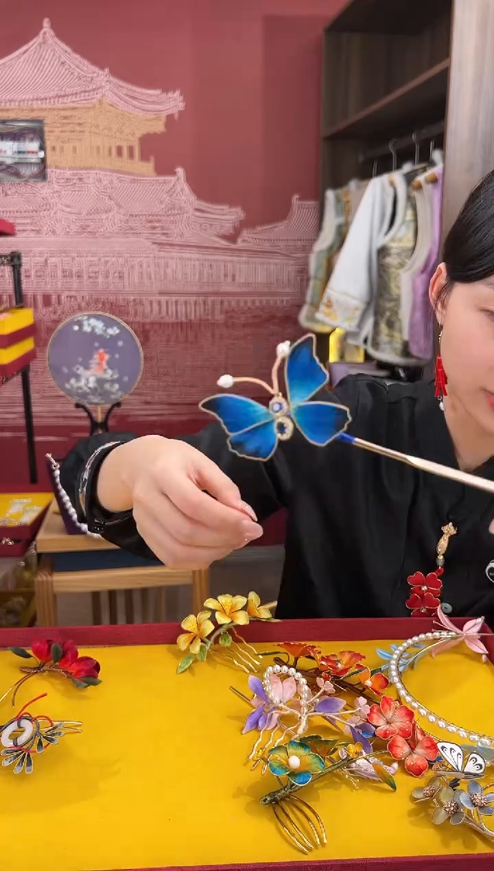 【闪购商品】刺绣非遗绒花（发饰）  