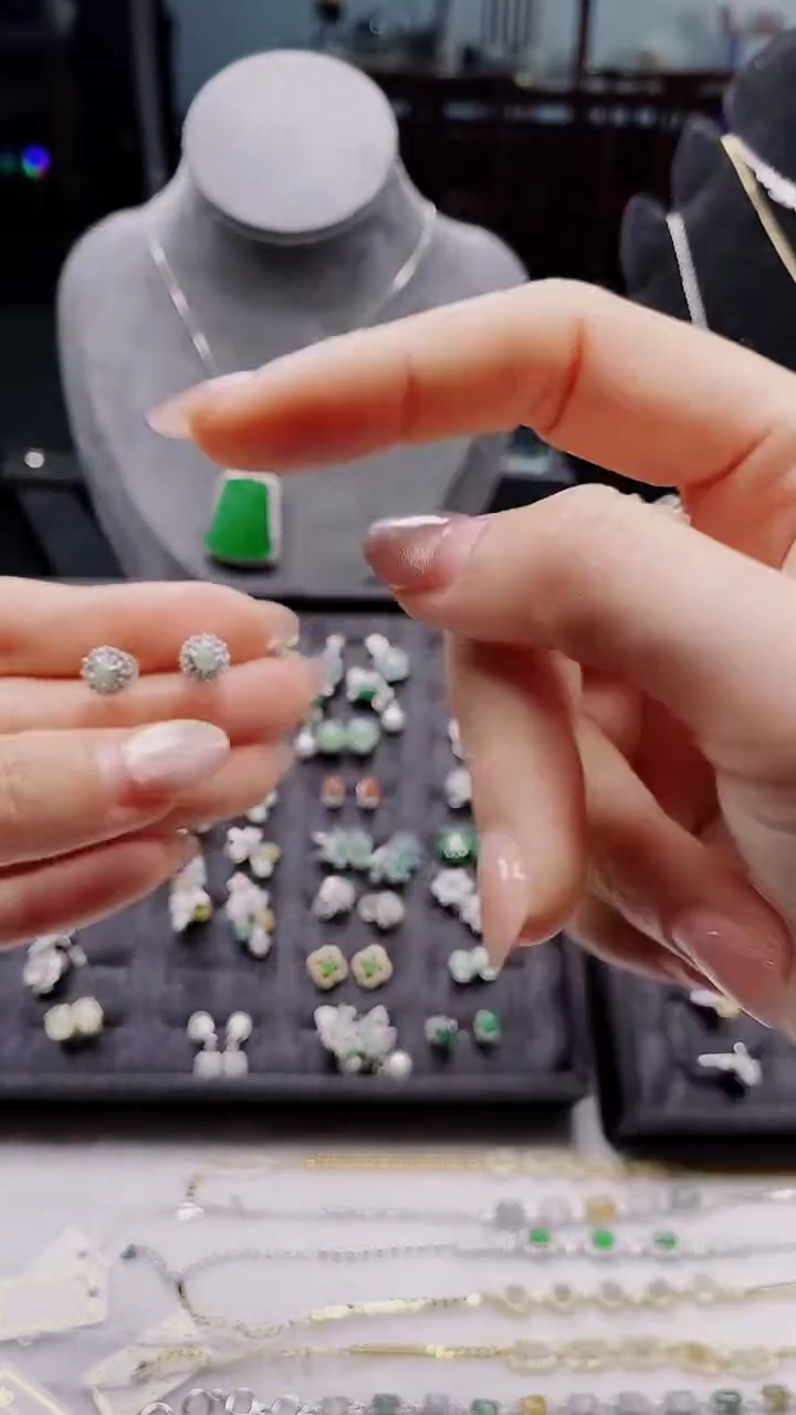 合金翡翠耳饰14  