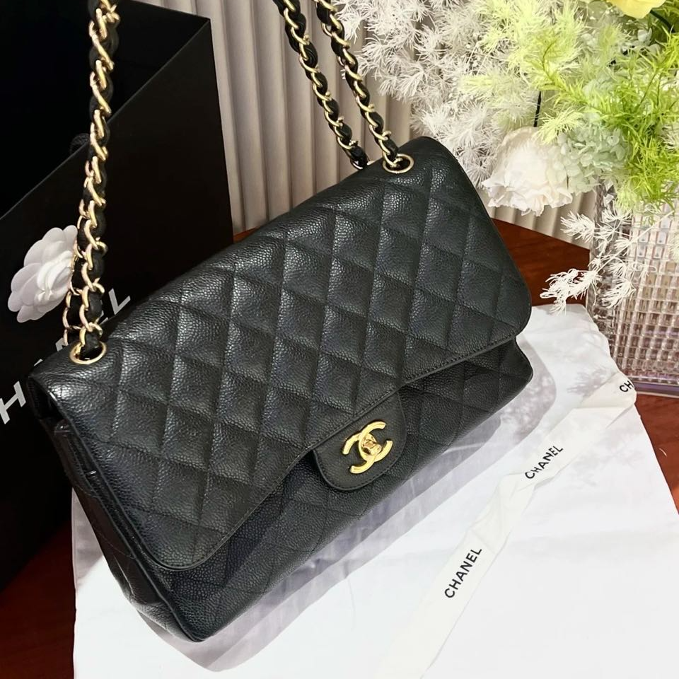 99新 Chanel/香奈儿 小花姑姑 香奈儿 JUMBO 17开  金扣