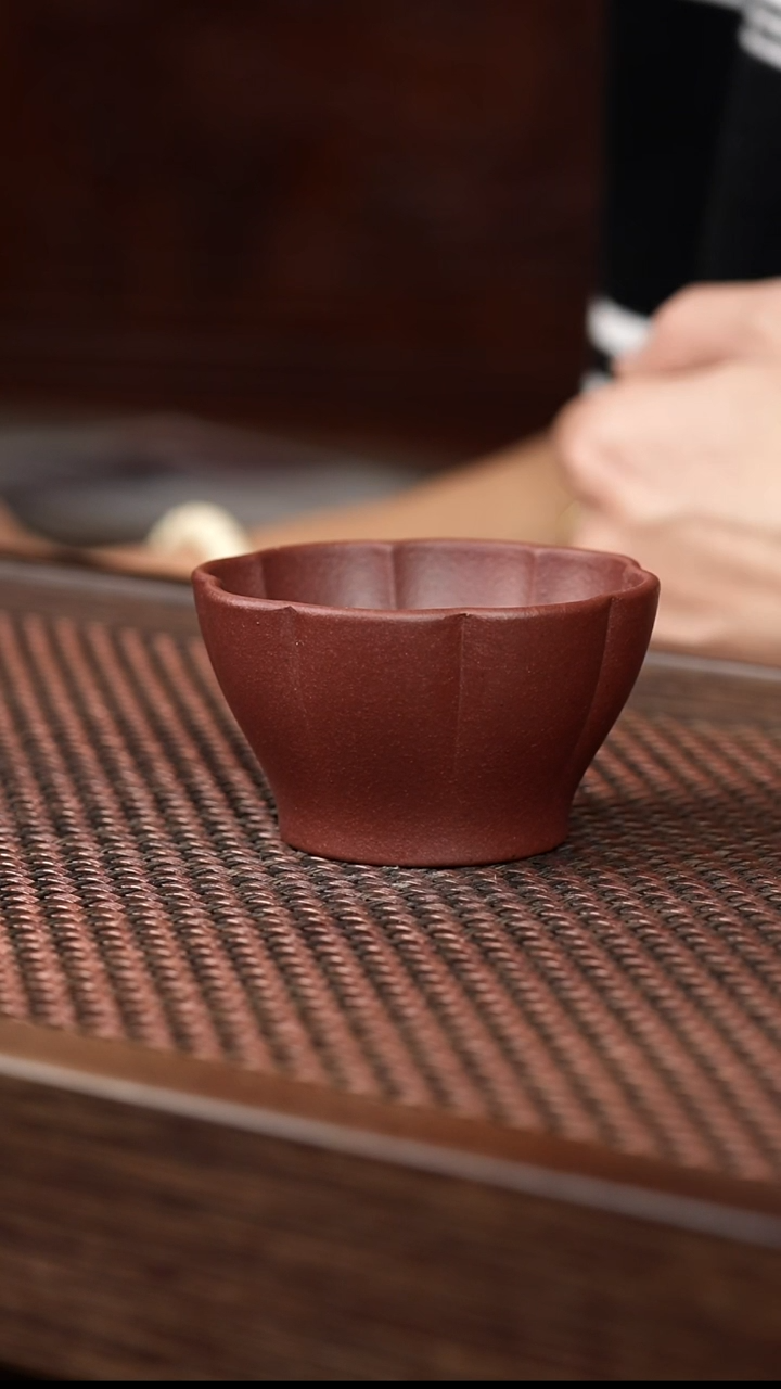 茶壶紫砂紫泥葵口杯