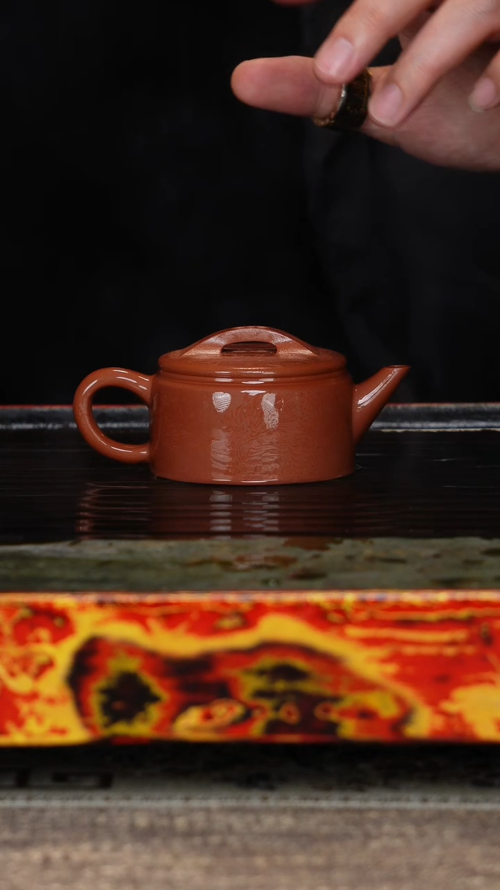 【闪购商品】紫砂茶壶小汉瓦底槽清刻绘半手工