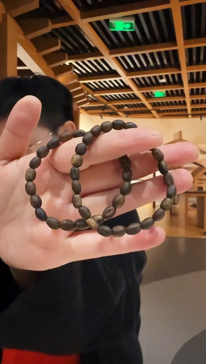 【闪购商品】沉香手串海南莺歌绿棋单圈随形虫漏沉水多样性发其一