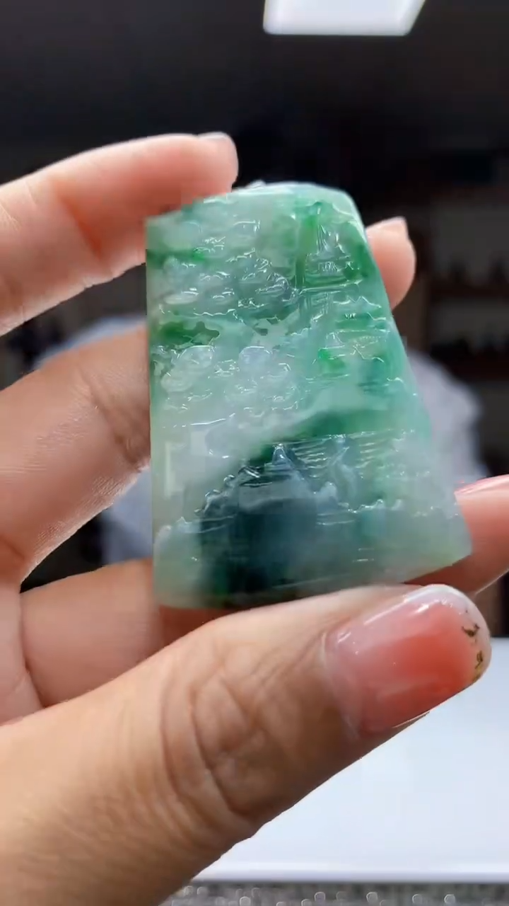 定制翡翠未镶嵌1087jj-毛货挂件39