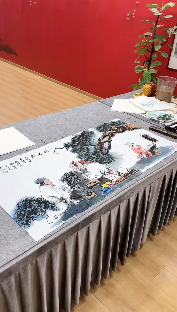 【闪购商品】国画【品茗图】刘金玉亲笔手绘