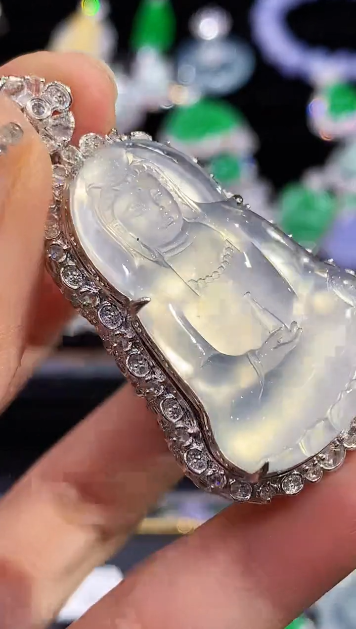 吊坠(不含链)18K金镶嵌翡翠OHY多样性发其一