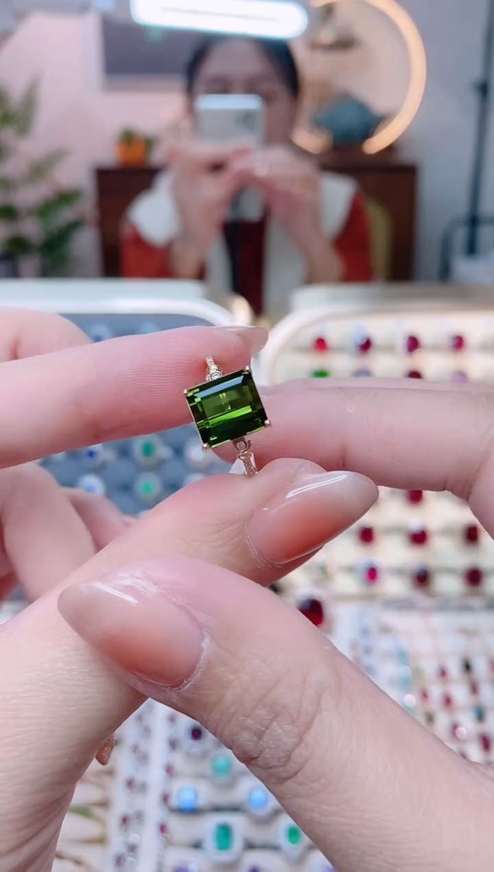 【闪购商品】碧玺18K金戒指18K金镶嵌1