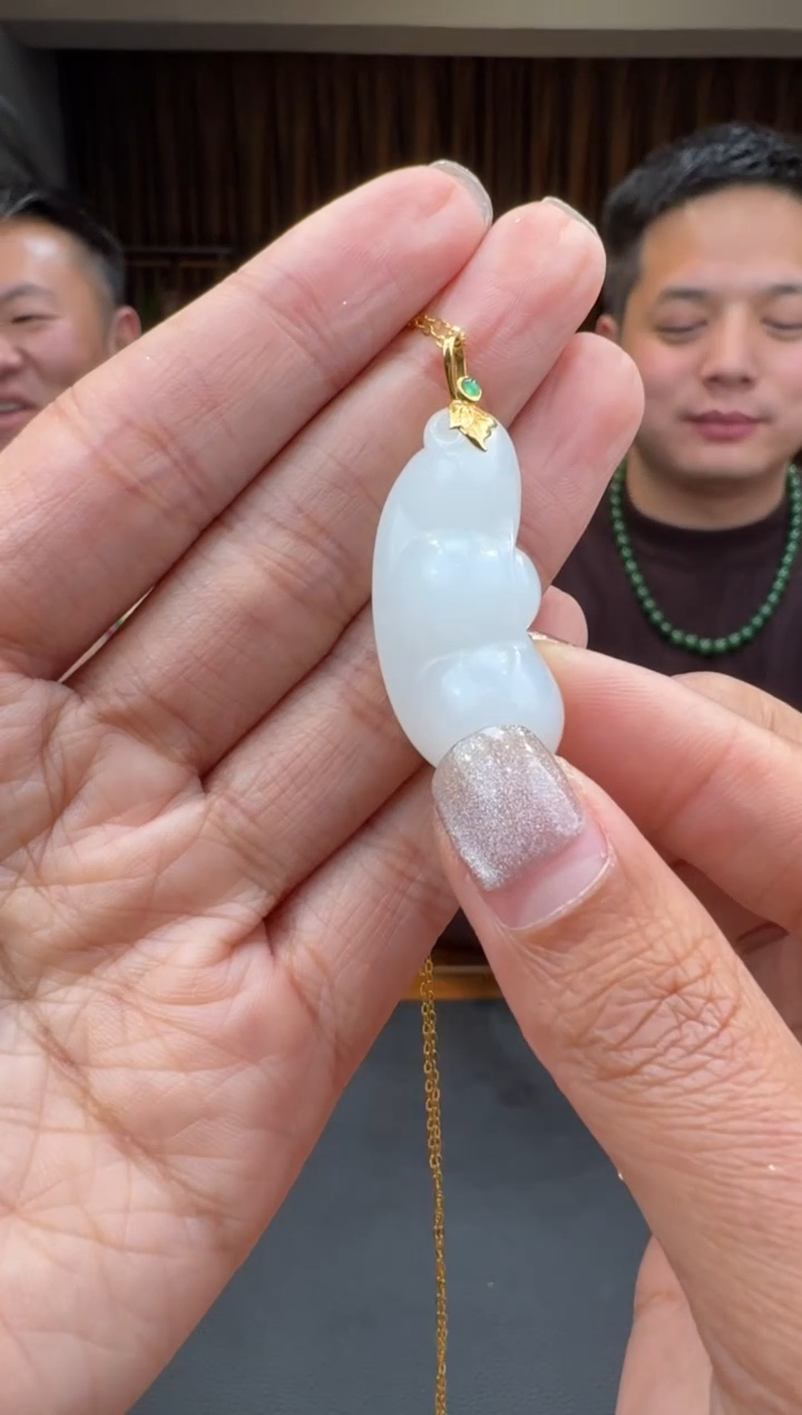 【闪购商品】和田玉5418K金镶嵌2.2刘洋多样性发货