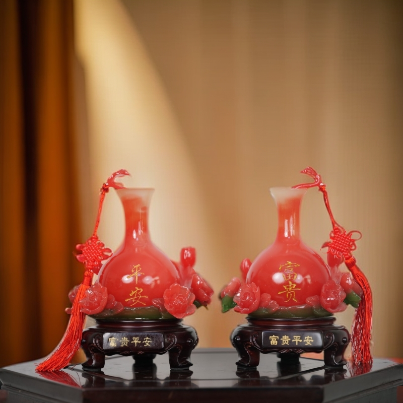如意花瓶一对酒柜装饰品摆件创意摆设电视柜家居客厅玄关新居礼品