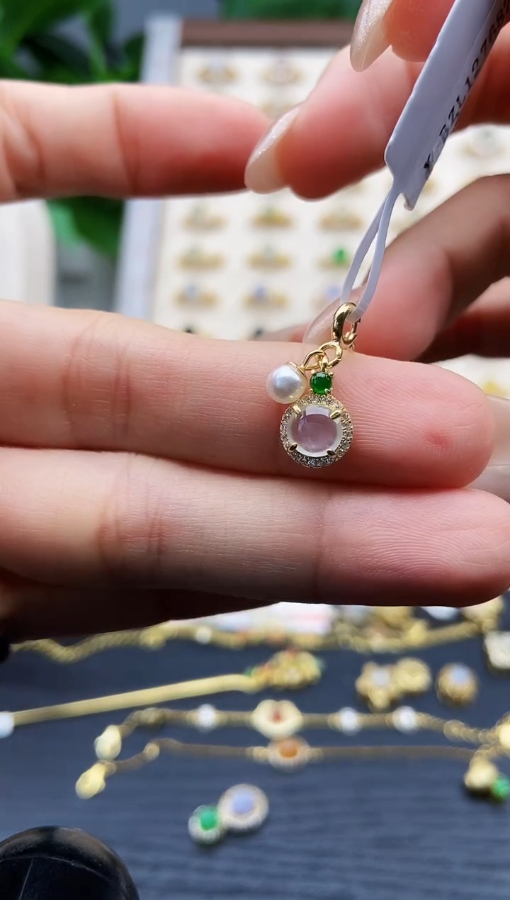 颈饰银S925镶嵌翡翠12