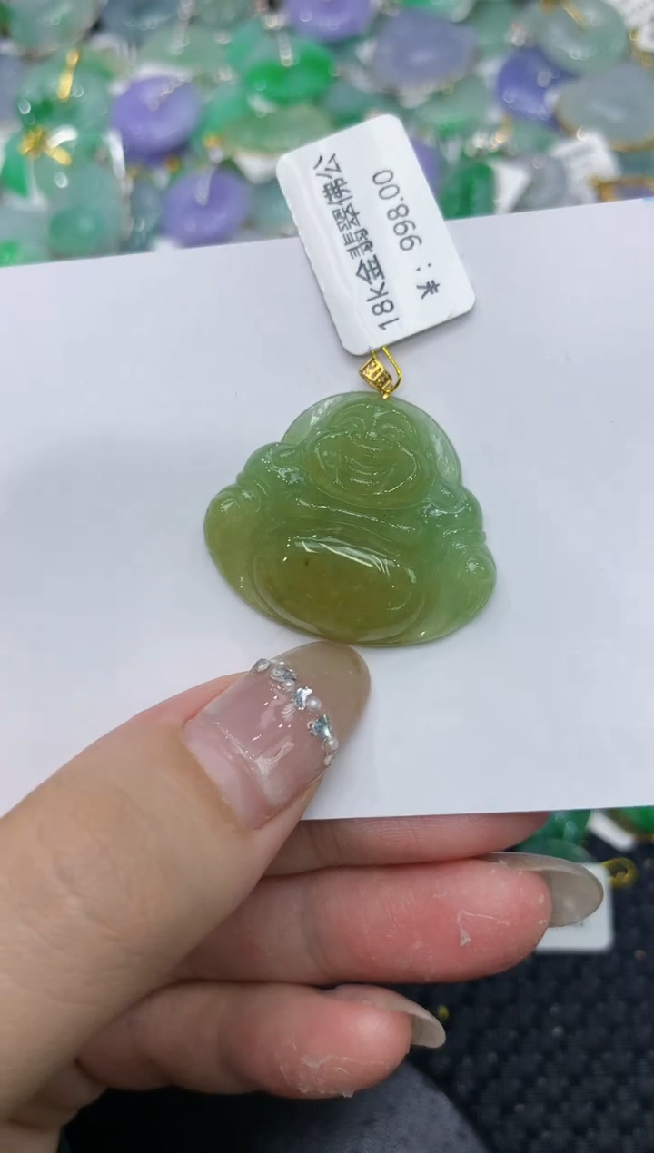 【闪购商品】翡翠颈饰18K金镶嵌222222222