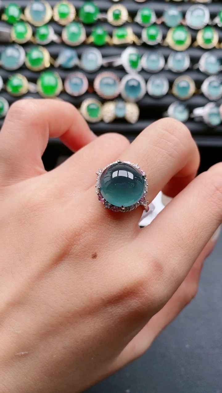 【闪购商品】翡翠戒指银S925镶嵌111111111