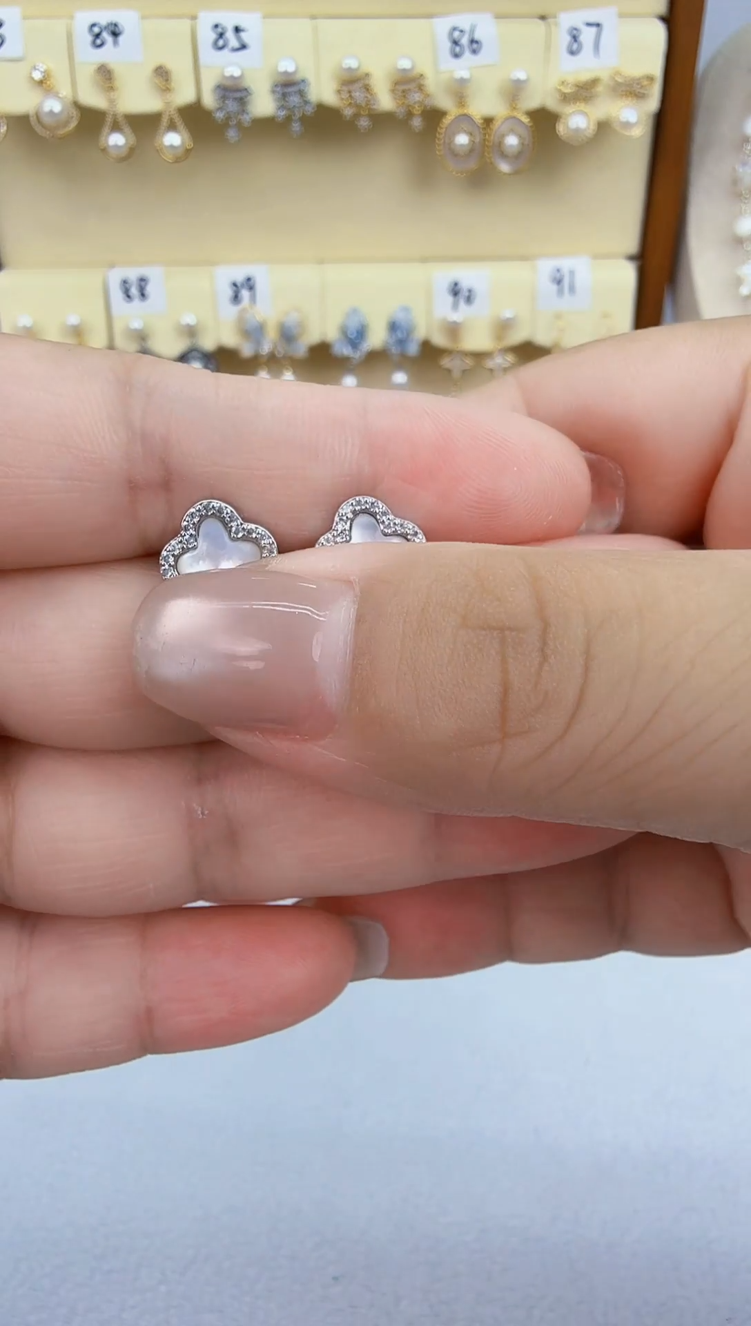 未镶嵌耳饰淡水珍珠银