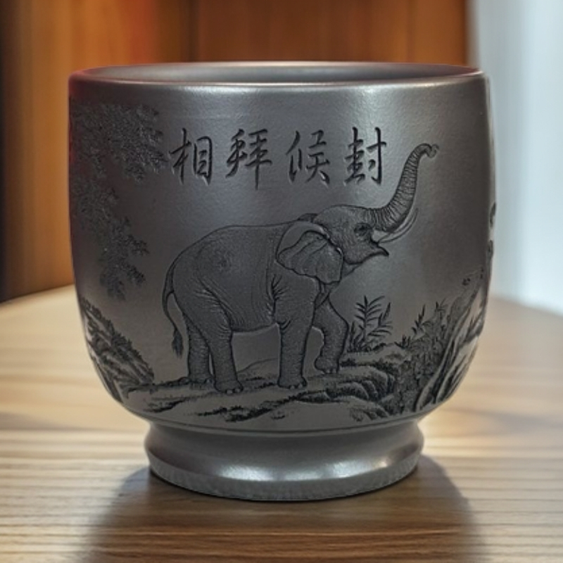 宜兴正宗真品石黄上等紫砂杯手工主人杯上班族单人茶具紫砂茶杯