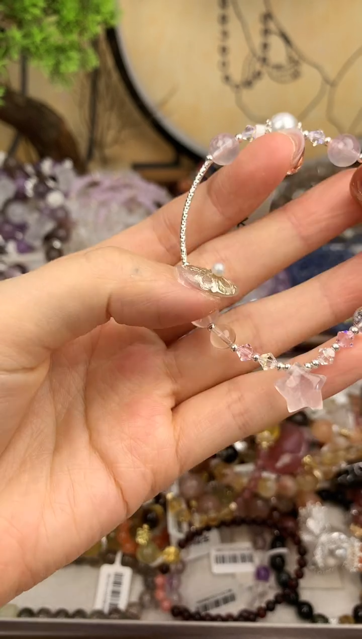 【闪购商品】水晶手链银S925镶嵌390手串