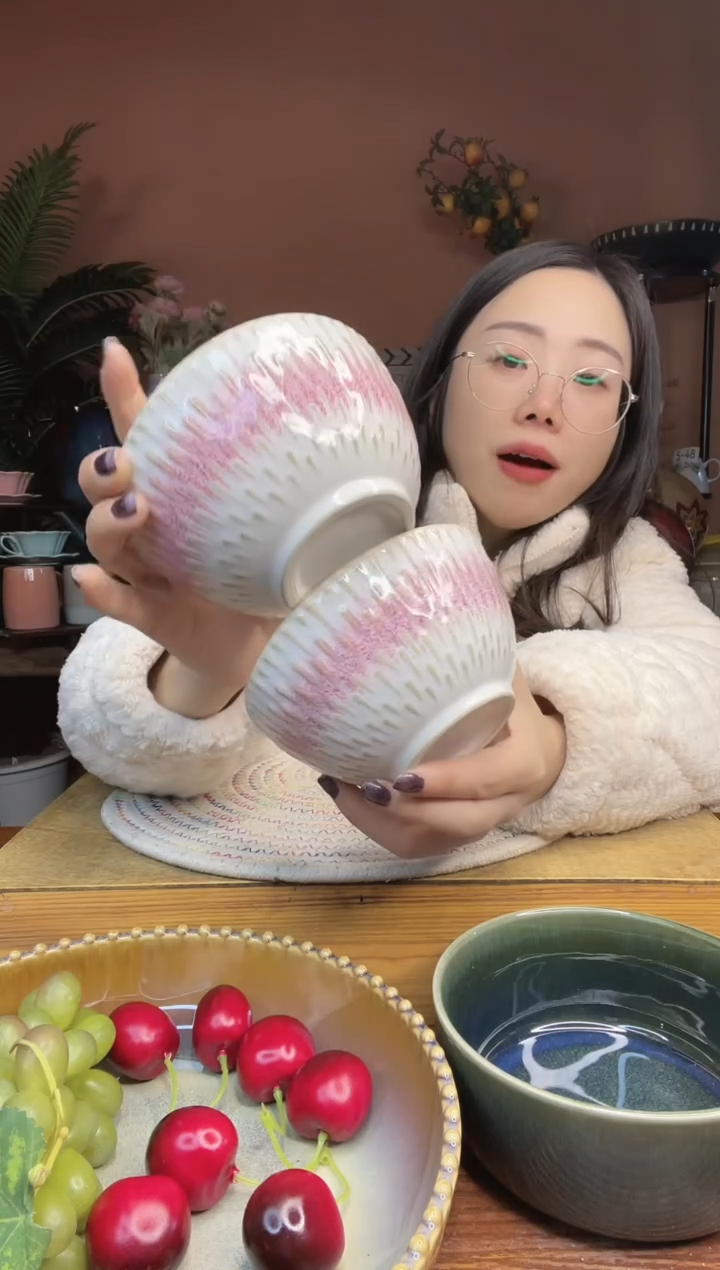 陶瓷4.7英寸浮雕米饭碗 2件 微瑕疵