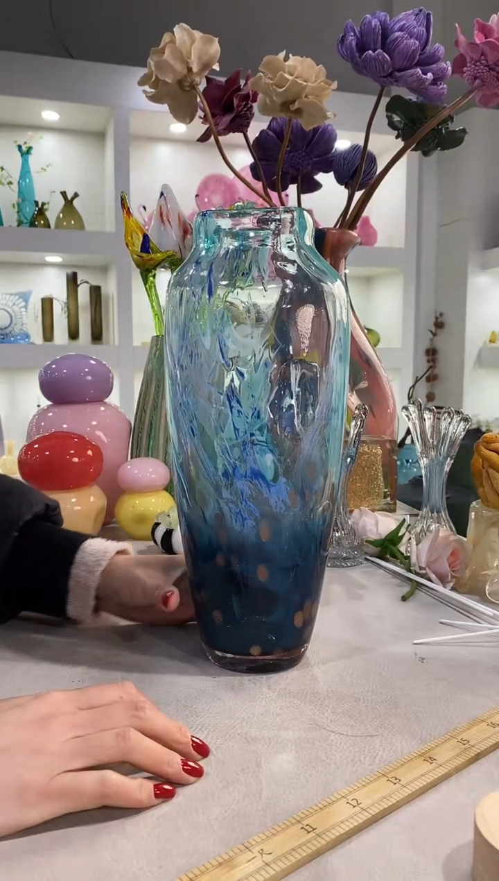 慕忆家手作琉璃花瓶微瑕