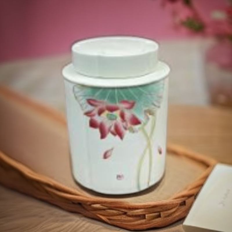 高端茶具莲花茶叶罐
