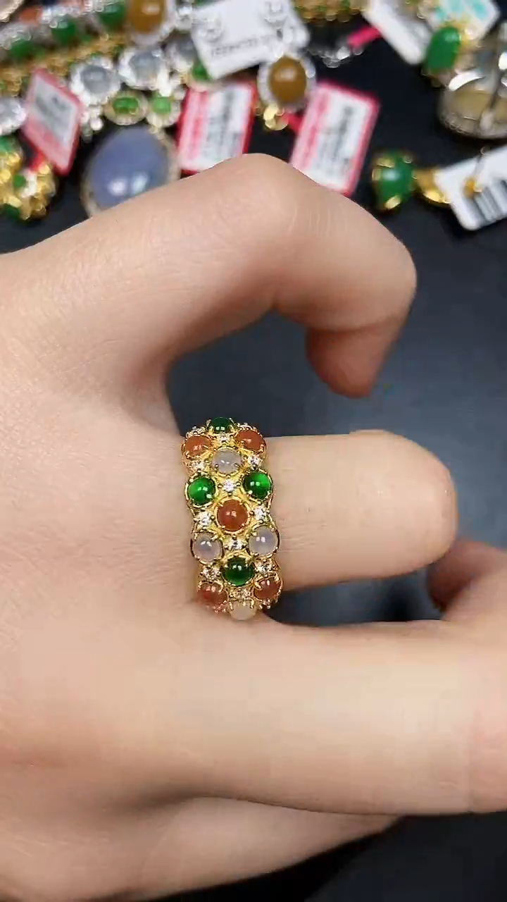 银S925镶嵌戒指翡翠2310