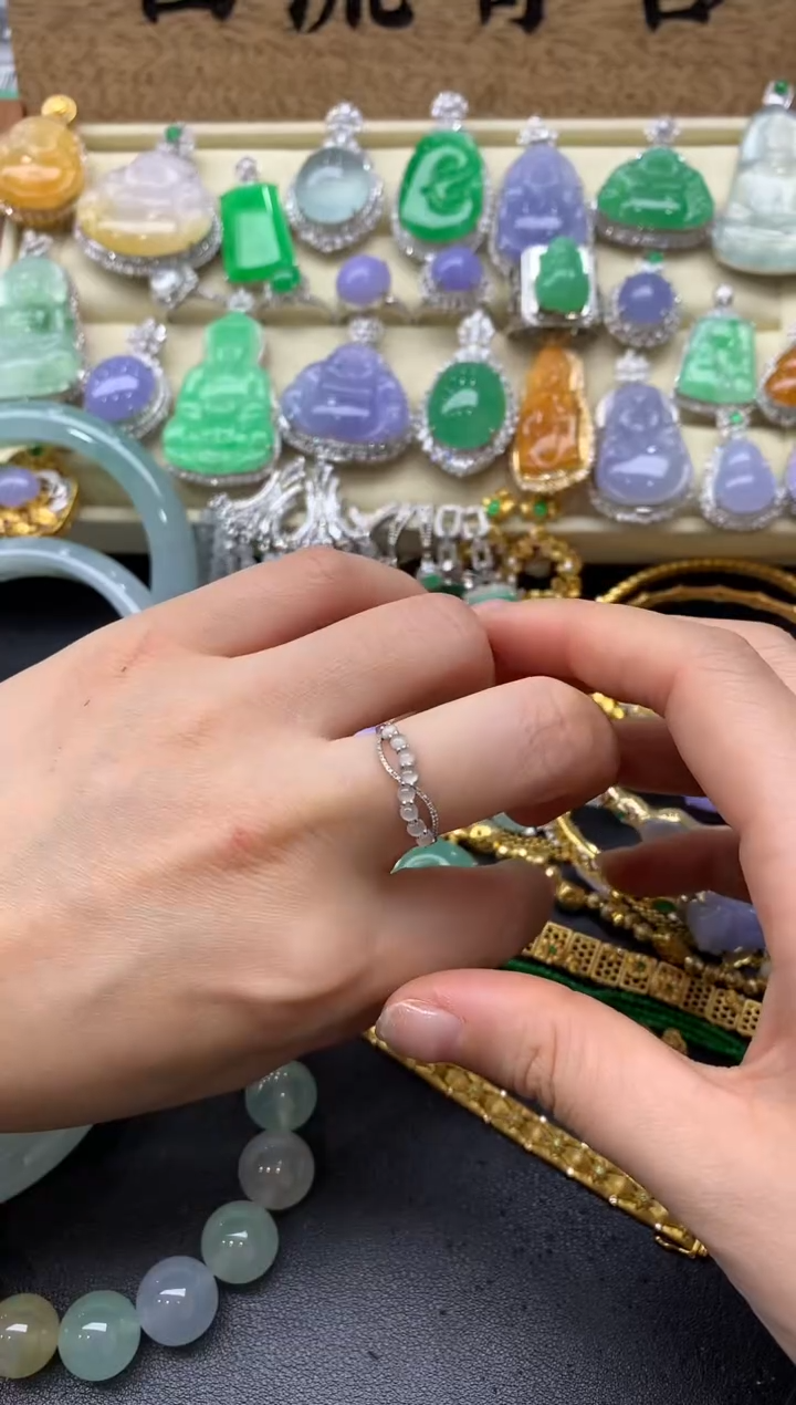 【闪购商品】翡翠戒指18K金镶嵌177中国好珍宝