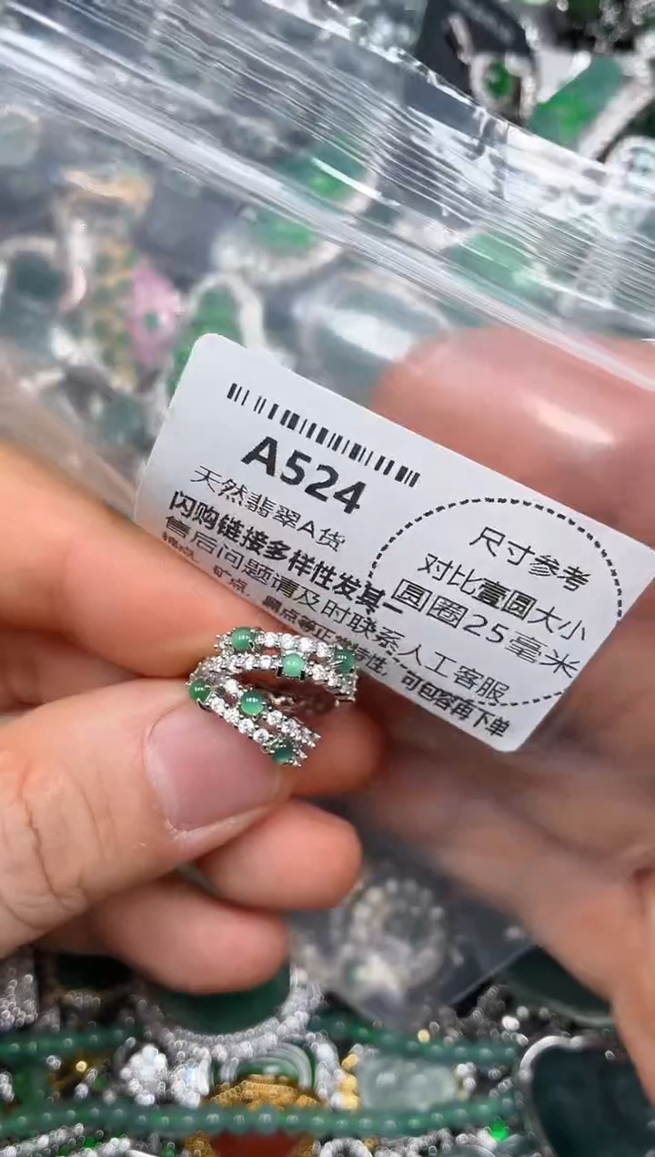 颈饰未镶嵌翡翠A524耳扣
