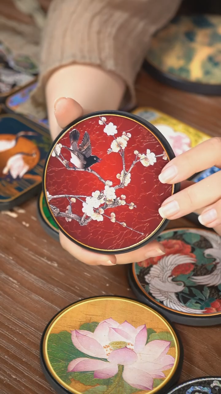 壹藏贰宝喜上眉梢杯垫一片