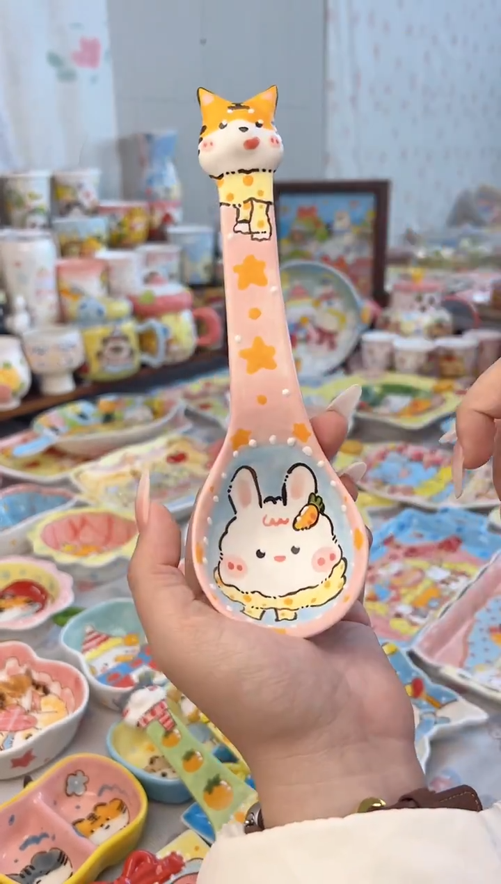 摆件陶景德镇陶瓷手绘微瑕