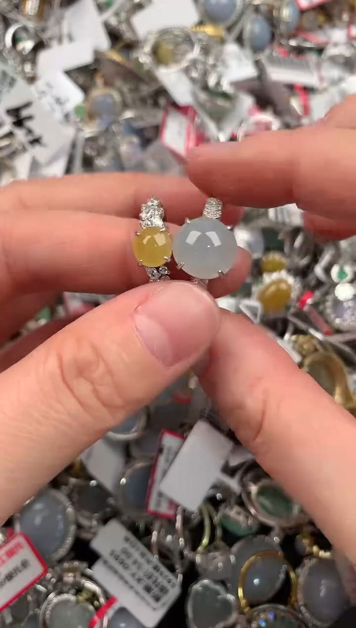 银S925镶嵌戒指翡翠333               2