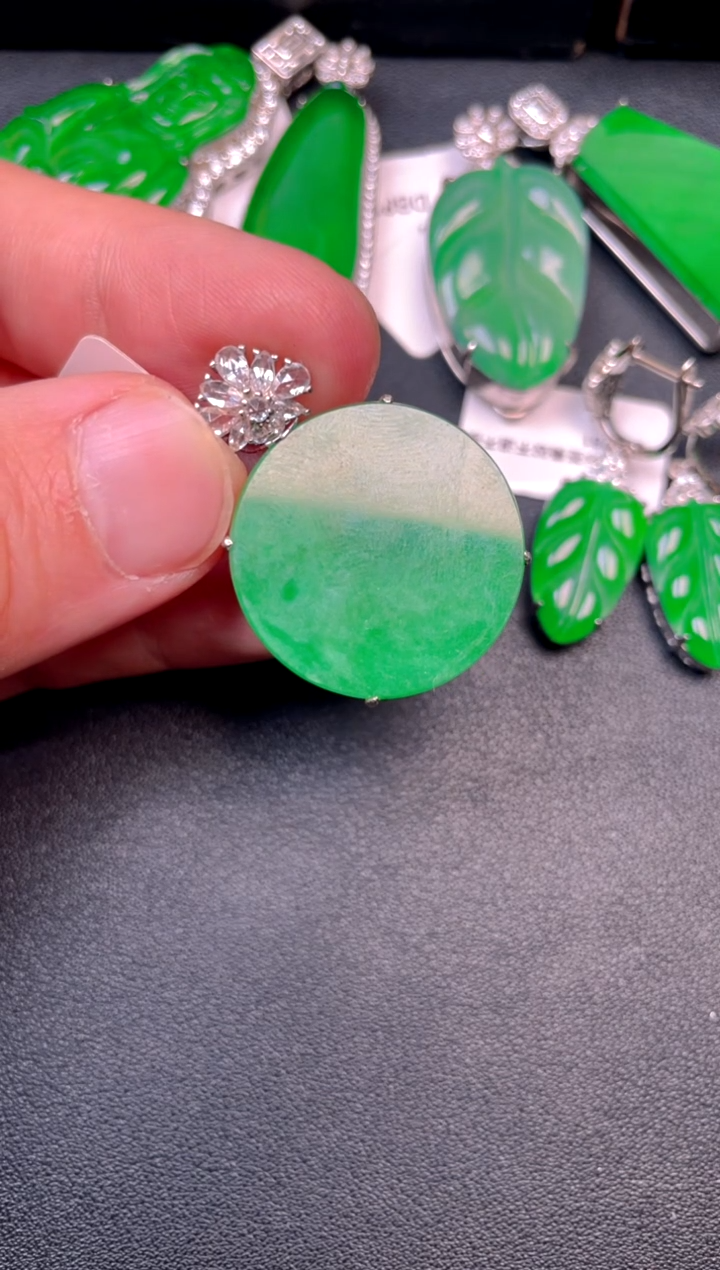 吊坠(不含链)银S925镶嵌翡翠dz 