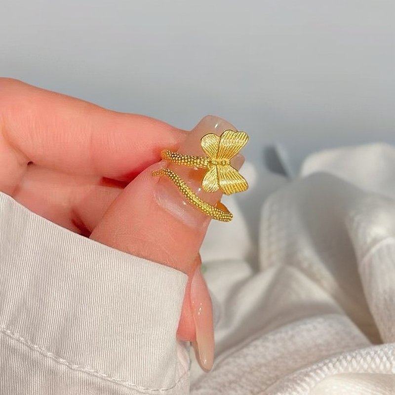 合金戒指 2025年小众设计感气质新中式古法轻奢百搭蝶蝴个性戒指