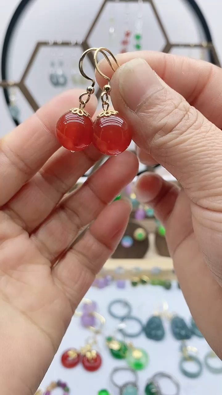 未镶嵌南红玛瑙耳饰39