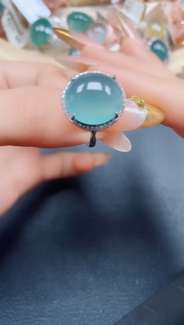 【闪购商品】翡翠戒指银S925镶嵌翡翠