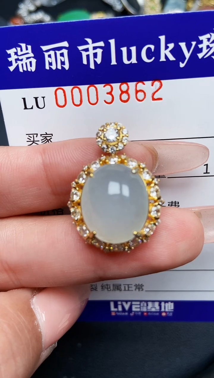 【闪购商品】翡翠颈饰银S925镶嵌3862