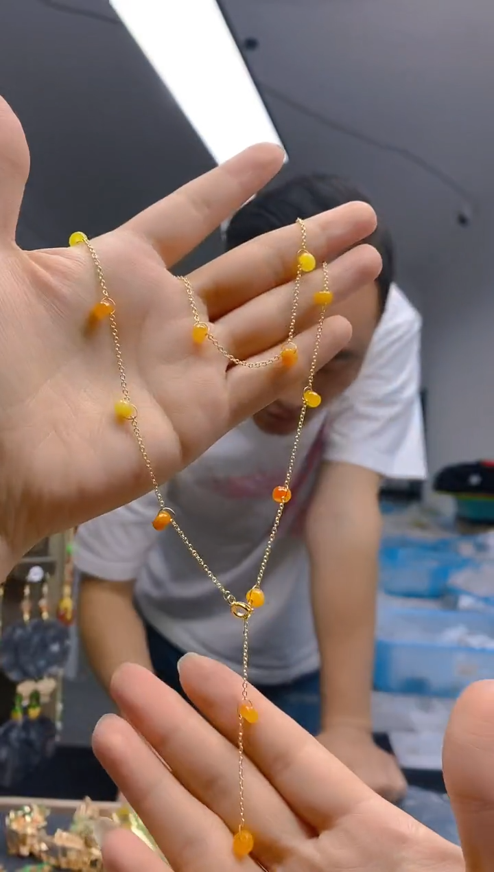 【闪购商品】翡翠耳饰合金0375翡翠锁骨链