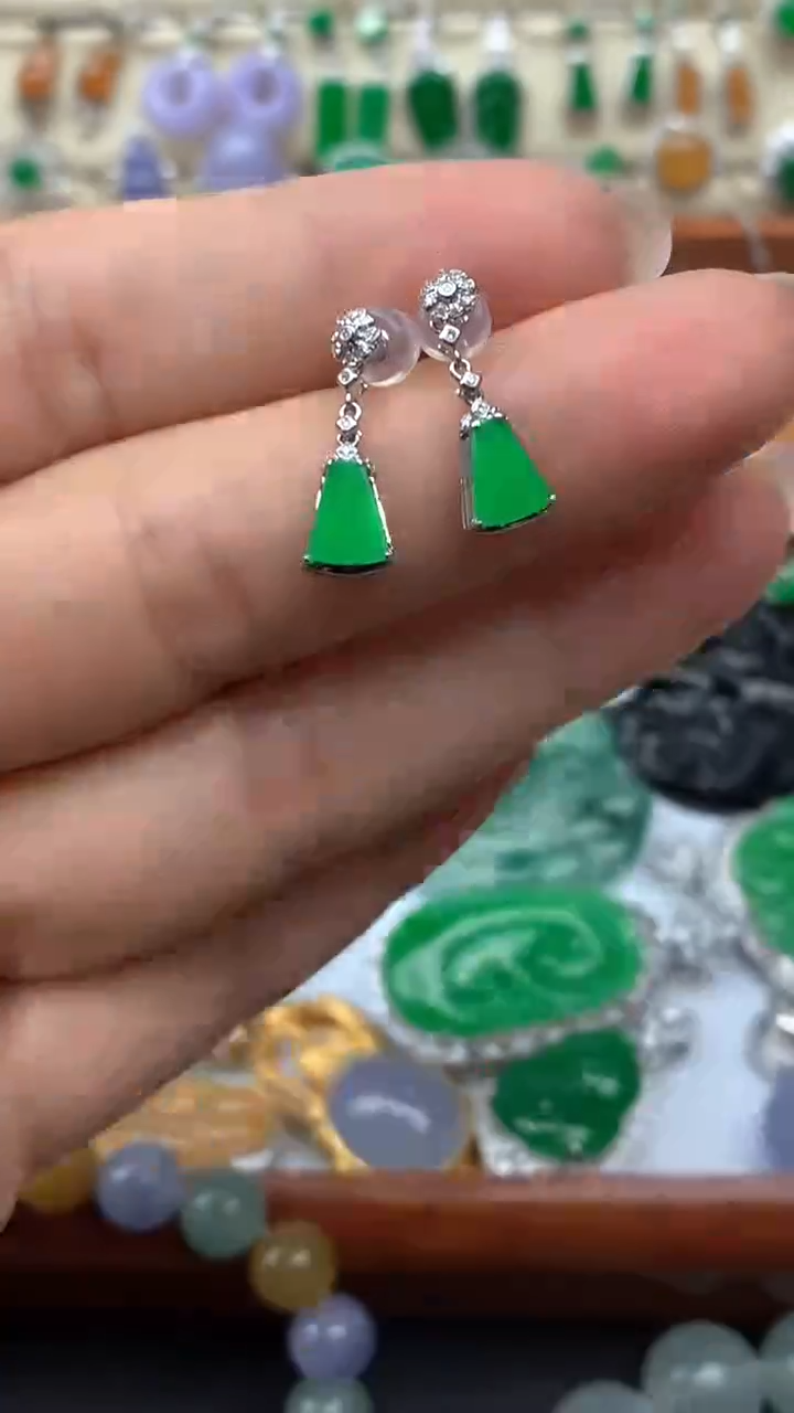 【闪购商品】翡翠耳饰未镶嵌286-天然翡翠