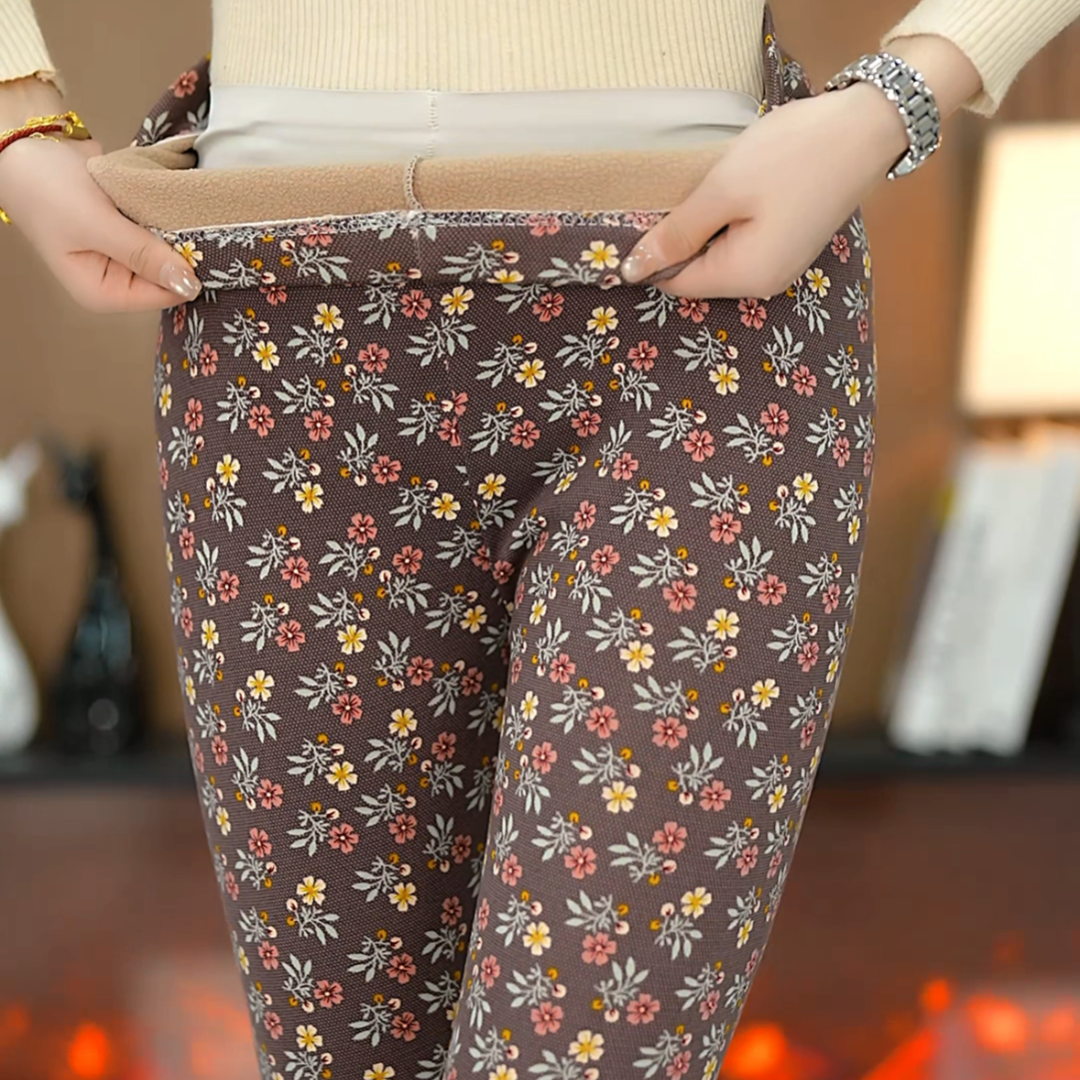 【现货+加绒加厚】加绒保暖女士中老年妈妈棉裤碎花秋裤印花底裤