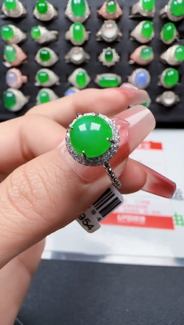 【闪购商品】翡翠戒指银S925镶嵌1472