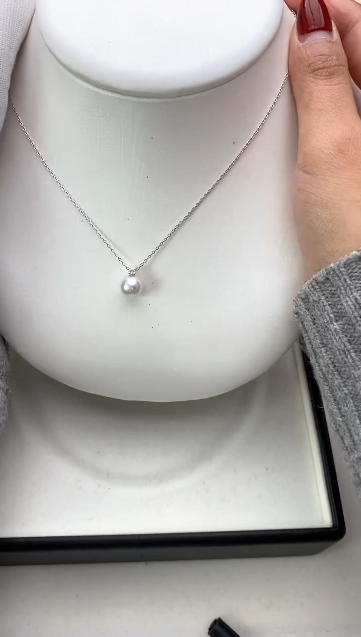 【闪购商品】海水珍珠吊坠(不含链)18K金镶嵌9-10mm澳白王妃