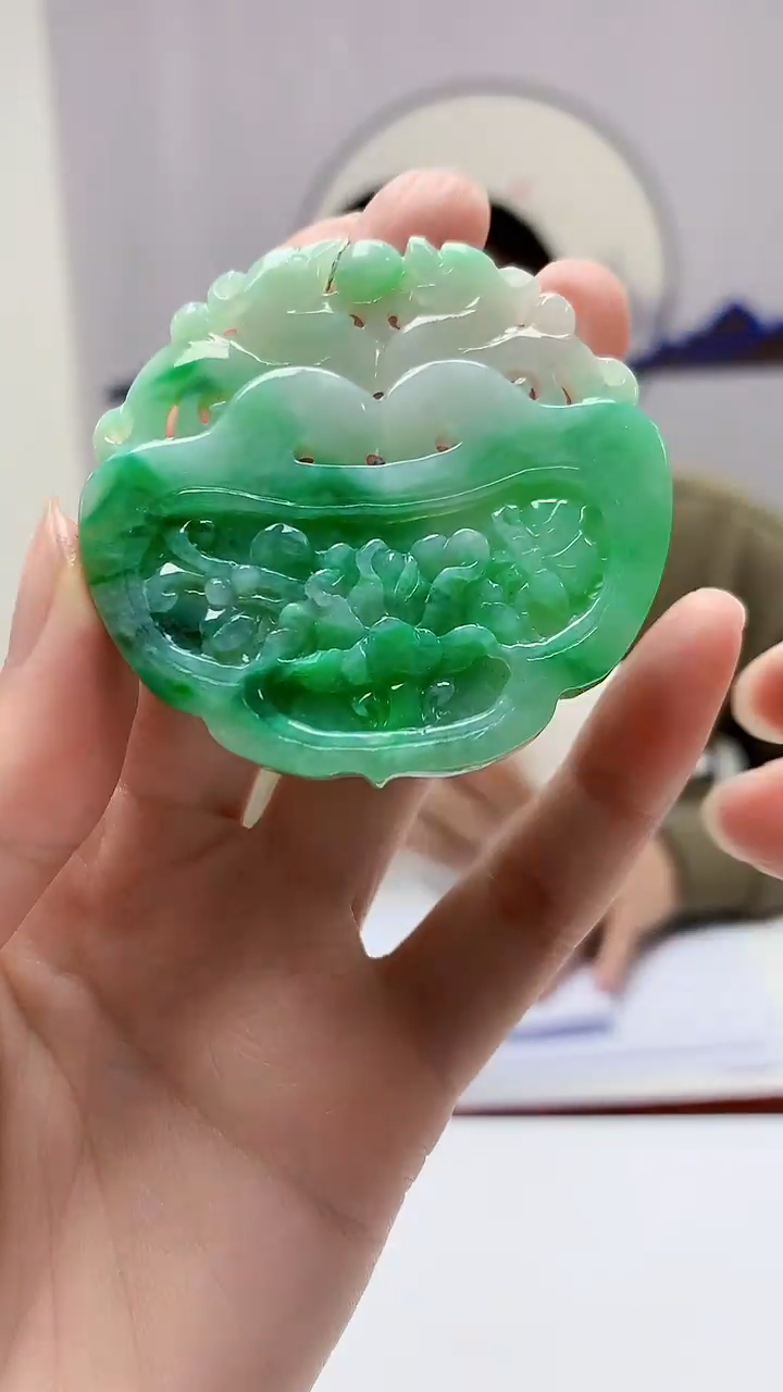 【闪购商品】定制翡翠未镶嵌4812zm-毛货挂件花155