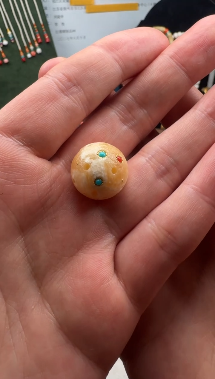 蜜蜡颈饰未镶嵌驚*蜜蜡星球珠