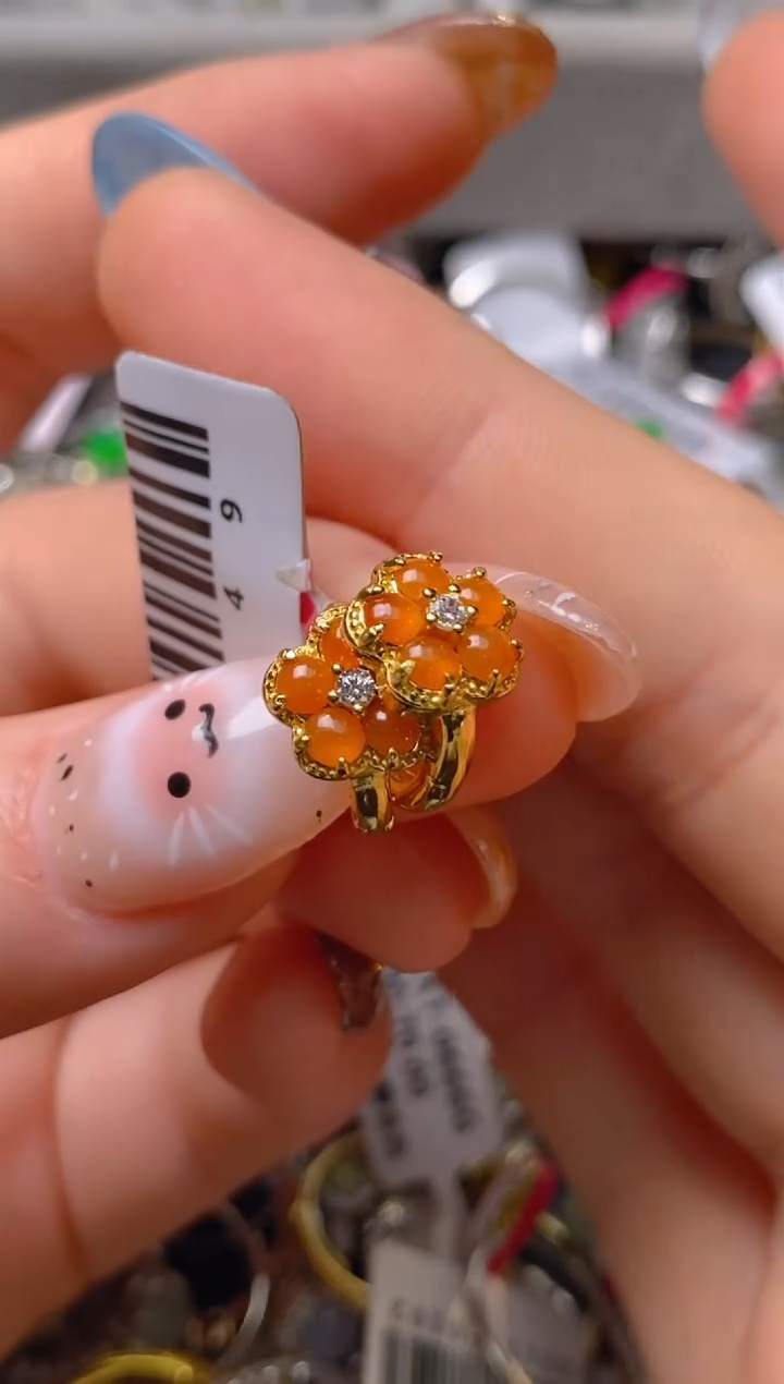 银S925镶嵌戒指翡翠百内无证书