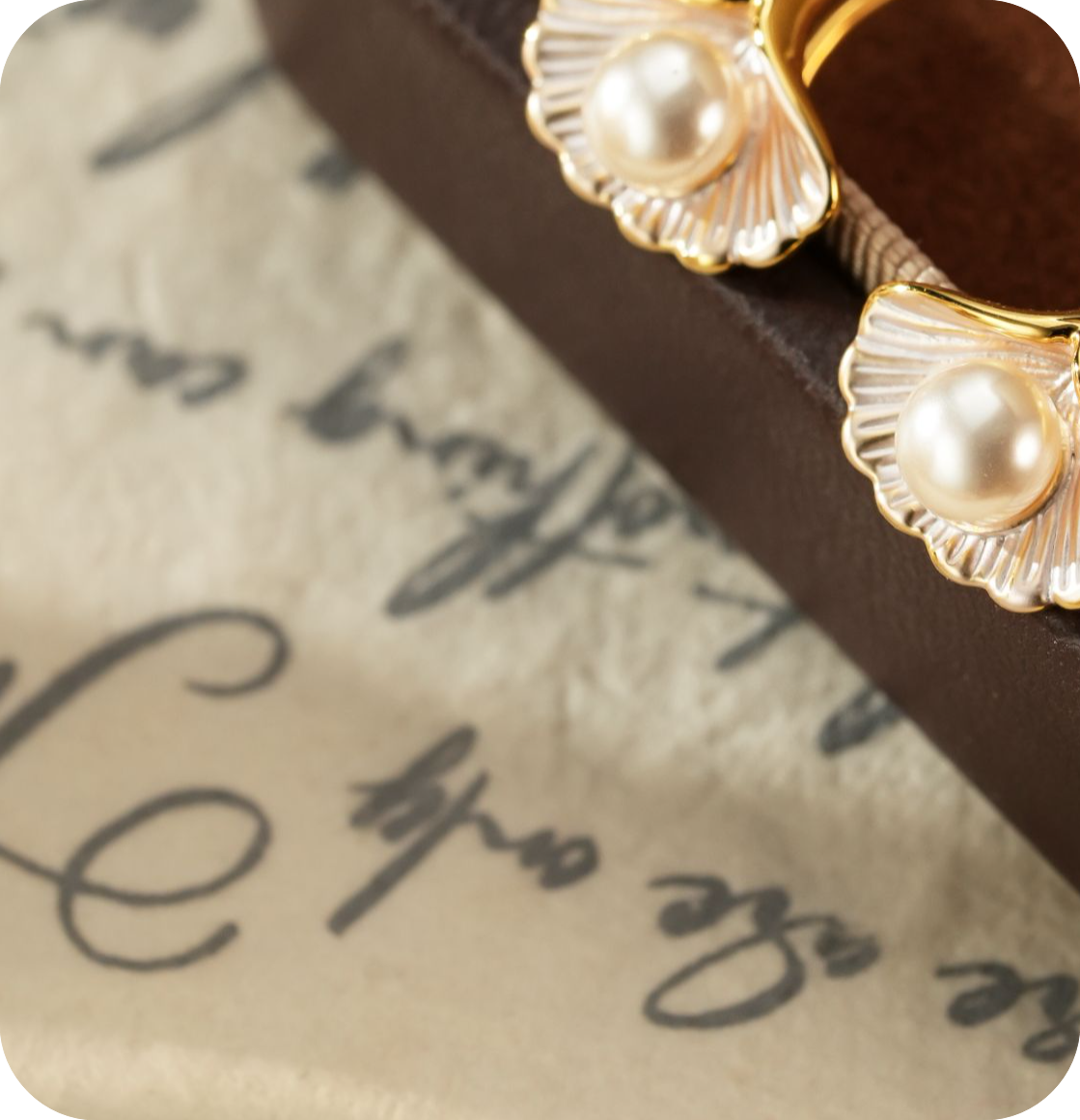 合金耳饰 《银杏》银杏型珠珠耳饰ZG-01157