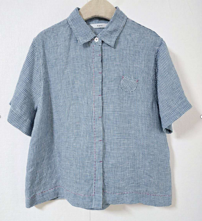 韩国正品/不支持退换/眼镜哥哥/细格子半袖衬衣/0517/10-10/42