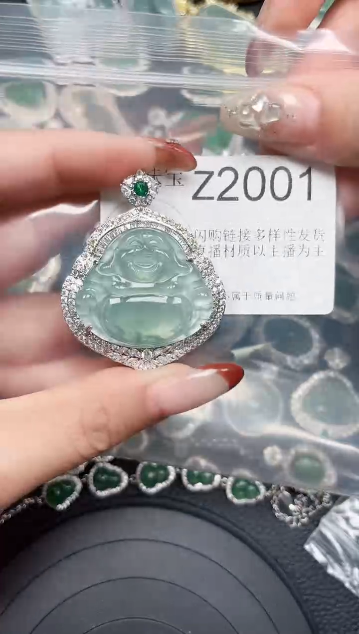 【闪购商品】翡翠颈饰未镶嵌赠皮绳2001