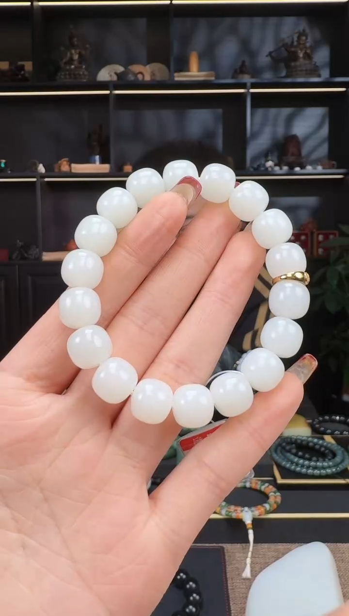 【闪购商品】和田玉1未镶嵌12mm金山老型手串