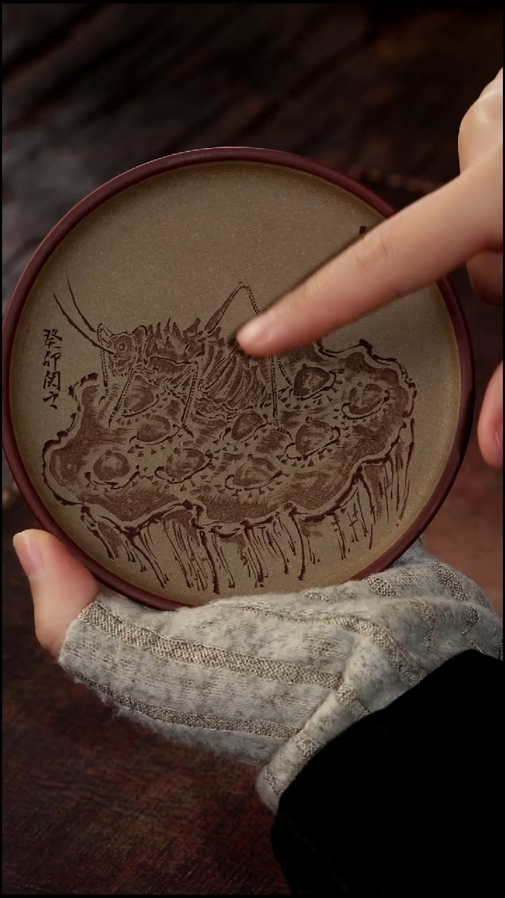 茶杯紫砂非遗茶器-莲蓬壶承