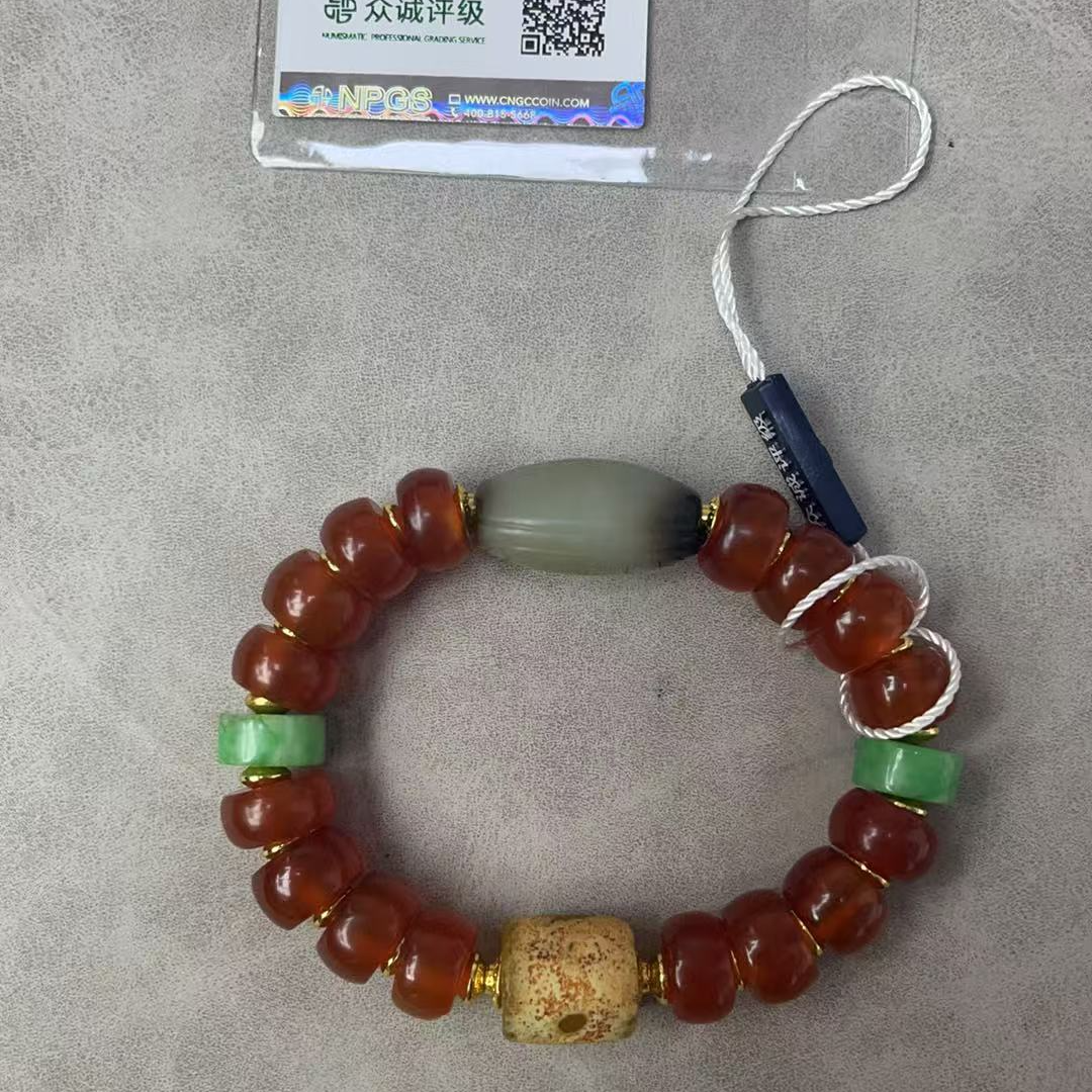 清代 红玛瑙手串直切佛头直播间为准 手串 YZ0540[燕赵造物司］