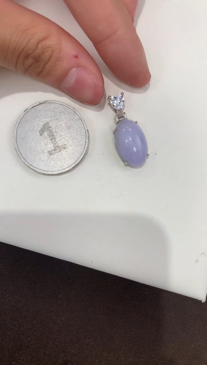 颈饰银S925镶嵌翡翠天然缅甸a货翡翠
