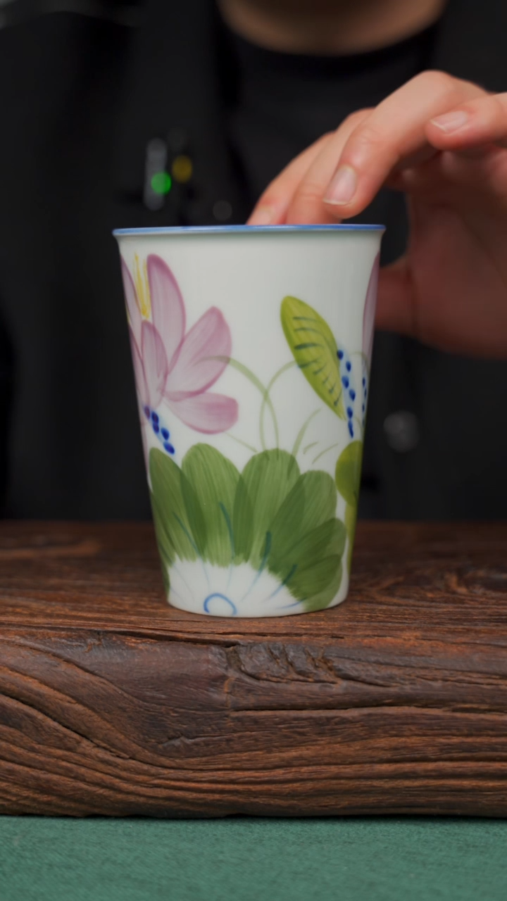 瓷片34寻一缕瓷香杯釉下手工手绘瓷器
