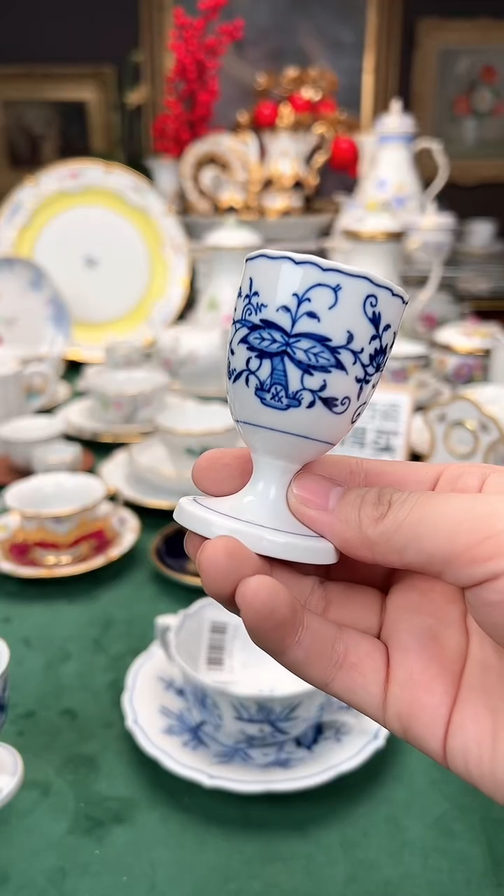 【闪购商品】瓷片梅森蓝洋葱蛋杯一等