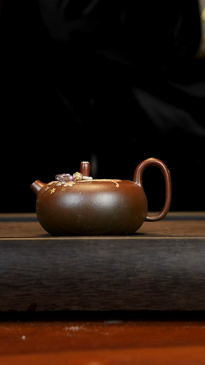 【闪购商品】紫砂茶壶念一紫砂  柴烧  平鼓